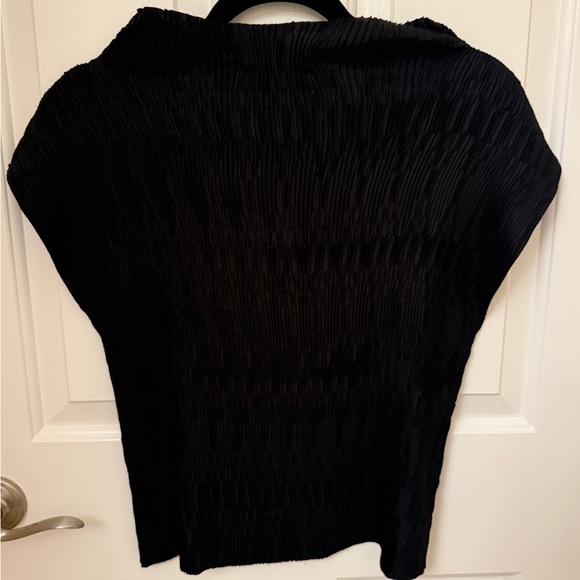 Veronica Beard Foxe Black Pleated Women's Top - Picture 3 of 3